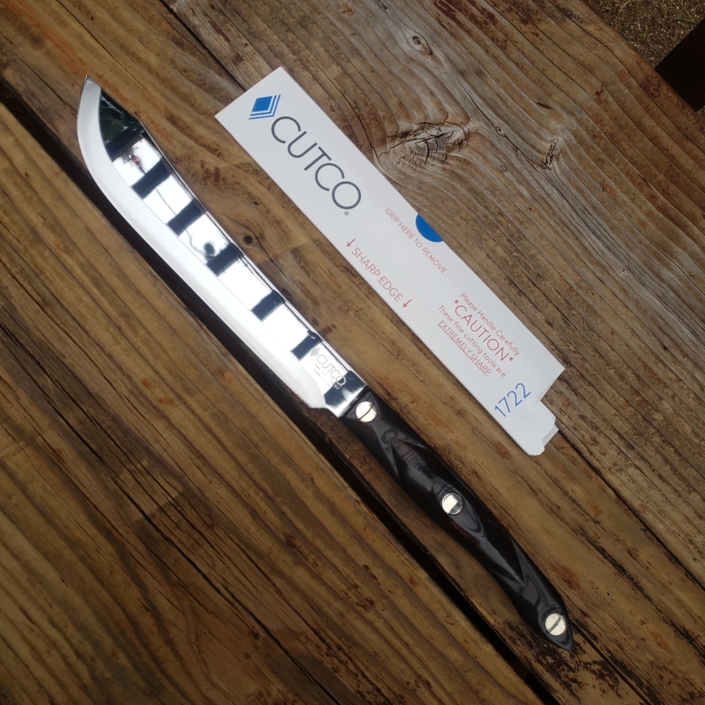 NEW CUTCO 8 1/4" Butcher Knife - Dark Brown Classic Handle - #1722